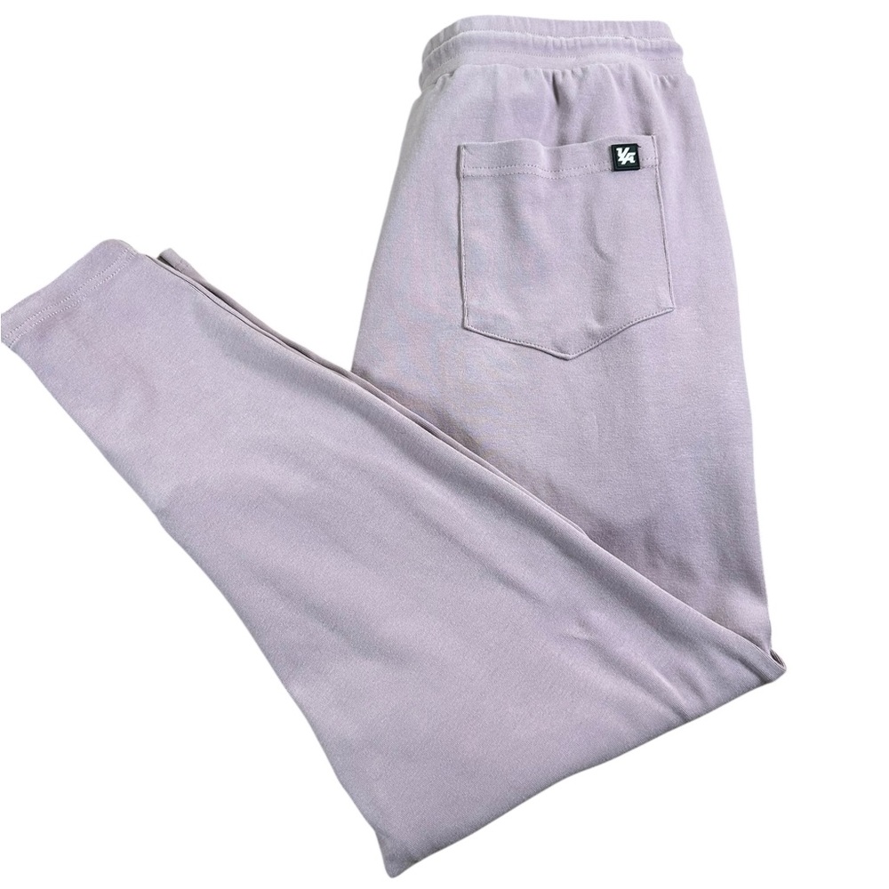 YoungLA‎ Perfect Jogger Model 208 Lavender Tapered Ankle Zip Joggers Men Sz L